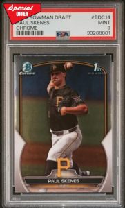 Graded 2023 Topps Bowman Draft Paul Skenes #BDC14 Chrome Rookie RC Baseball Card PSA 9 Mint