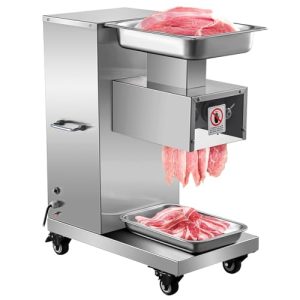 750W Commercial Meat Slicer with 3mm Blade for Kitchen