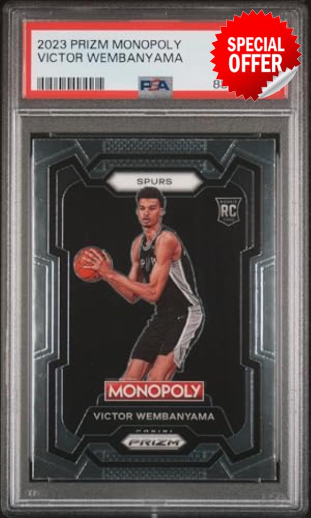 Graded 2023 Panini Prizm Monopoly Victor Wembanyama #81 Rookie RC Basketball Card PSA 10 Gem Mint