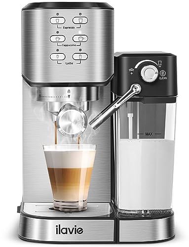 6-in-1 Espresso Coffee Machine Built-In Milk Frother for Espresso