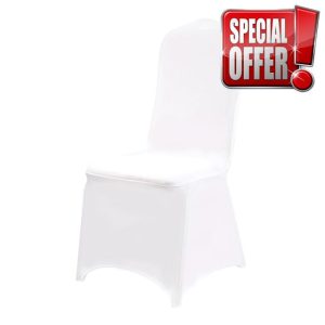 White Chair Covers - 100pcs Stretchy Spandex Dining Room Chair Covers