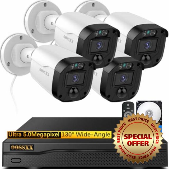 (Full HD 5MP Definition) Wired Security Camera System Outdoor Home Video Surveillance Cameras CCTV Camera Security System Outside Surveillance Video Equipment Indoor