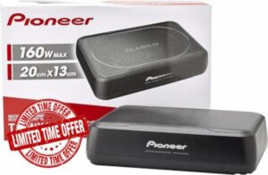 Pioneer TS-WX130EA - Space Saving Amplified Underseat Subwoofer 160W with Class D Amplified subwoofers Bundle with 1 Mc Laren Sound Systems RCA Cable MLC-1.5B (2 Items)