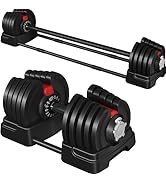 Yaheetech Adjustable Dumbbell Weight Set 3 in 1 Dumbbell Weights Set 24KG Adjustable Weights Barb...