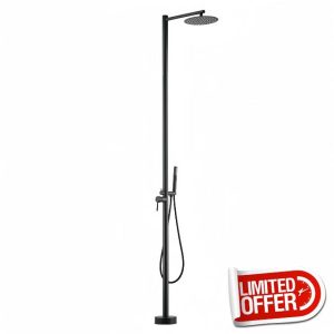 Freestanding Outdoor Shower - Outside Drench Shower for Backyard Garden/Swimming Pool/Beach Courtyard - Outdoor Shower Column with 10" Rain Shower Head and Handheld