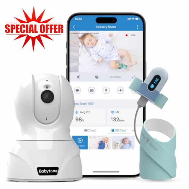 Babytone Baby Monitor- Smart Sleep Sock & HD Camera