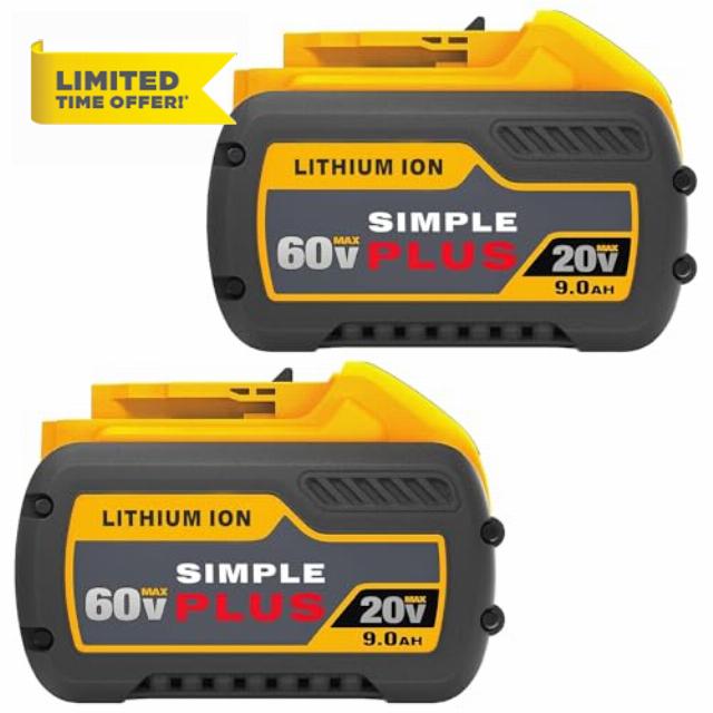 2PACKS Replace for DeWalt DCB606 DCB609 20V/60V MAX 9.0Ah Battery Compatible with DeWalt 20V/60V Power Tools