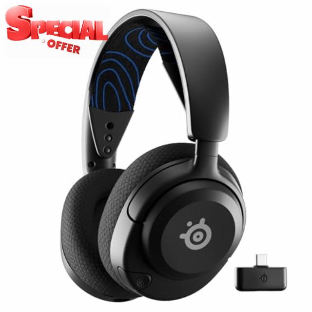 SteelSeries Arctis Nova 5P Wireless PS5 Gaming Headset - Neodymium Magnetic Drivers - 100+ Audio Presets via App - 60H Battery - 2.4GHz or BT - ClearCast Gen2.X Mic - Supports PS4
