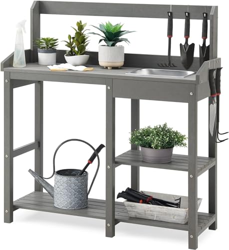 Poly Lumber Potting Table with Undercounter Sink
