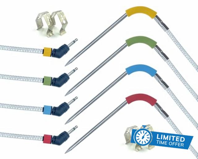 4 Packs of Pro Meat Temperature Probes Replacement for Weber Grills
