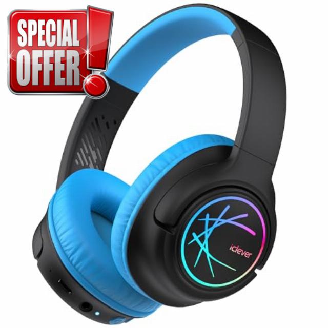 iClever Kids Wireless Headphones with LED Lights