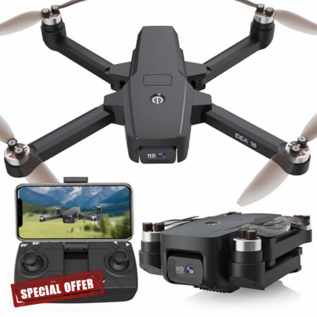 Drones with Camera for Adults 4K 40KM/H Race of Speed Foldable FPV Drone with 2 Cameras RC Quadcopters Brushless Motor Helicopter Level 4+ Wind Resistant 3D Flips APP Control UAV with Carrying Case