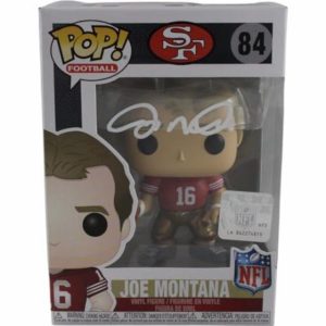 Joe Montana Signed San Francisco 49ers Funko Pop! #84 w/Hard Protector FAN 44413 - Autographed NFL Figurines