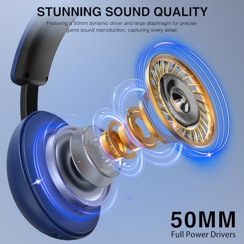 Stereo Surround Sound Gaming Headphones for PS5/PS4/PC/Laptop/Phone/Tablet/PS5 Controller/Switch with Noise Cancelling Mic
