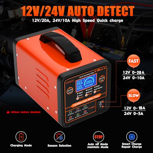 0-20A Automatic Battery Maintainer with Auto Shutoffs