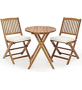 TANGZON 3 Pieces Patio Bistro Set, Cast Aluminum Outdoor Table and Chairs Set with Elegant Patter...