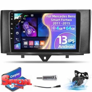 [4+64G] Car Radio for Mercedes Benz Smart Fortwo 2011-2015 - 9 inch IPS 1280 * 720P Touchscreen EQ Audio - Wireless Carplay and Android Auto