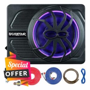 800W 10" Slim Under Seat Powered Car Subwoofer
