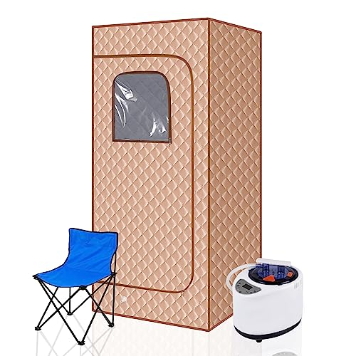 Sauna Thermometer & Foldable Chair Indoor Home Steam Sauna Spa Kits for Home Relaxation