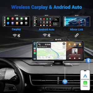 10.26" HD Touchscreen with Portable Apple Carplay & Android Auto Car Stereo