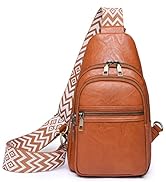 Mxaeyr Sling Bag for Women, Small Shoulder Chest Bag,Waterproof Faux Leather Crossbody Belt Bag w...