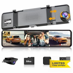 3-Channel Rear View Mirror Camera 11"