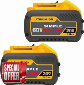 2 Packs Replace for Dewalt 20V/60V 9.0AH Battery DCB606 DCB609 DCB612 Compatible with DeWalt 20V/60V Power Tools