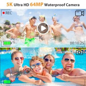 16FT Waterproof Digital Camera with Selfie UHD Dual Screen