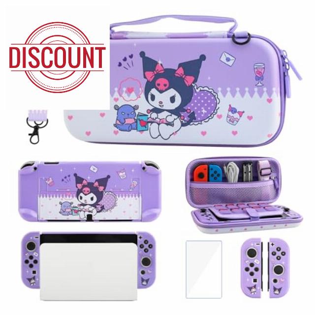 GLDRAM Purple Carrying Case for Nintendo Switch OLED