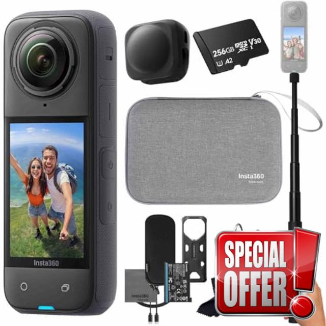 Insta360 X4 Travel Bundle-8K Waterproof 360 Action Camera with 1/2" 48MP Sensors