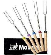 MalloMe Marshmallow Roasting Sticks - Smores Skewers for Fire Pit Kit - Hot Dog Camping Accessori...