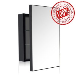 18" x 24" Black Medicine Cabinet with Mirror