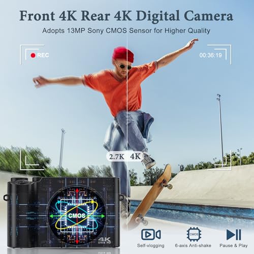 64MP Rear and Front Camera for Photography and Video Autofocus Anti-Shake