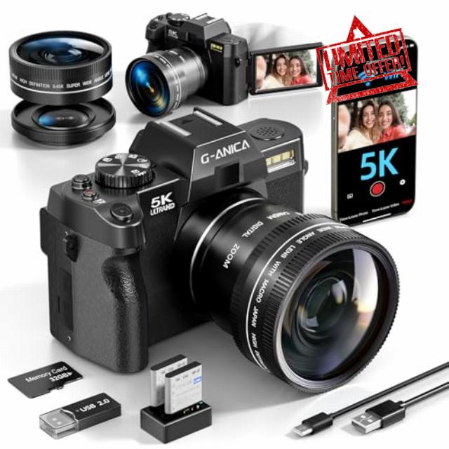 5K Digital Cameras for Photography,48MP/60FPS Video Camera for Vlogging