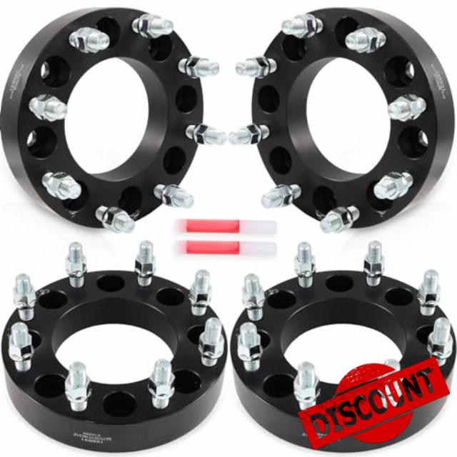 OCPTY 4PCS 8x6.5 to 8x180 Wheel Adapters 1.5 inch 14x1.5 Studs 117mm Hub Bore Forged Wheel Adapters 8 lug fit for C2500 for K2500 for Silverado 2500 HD for Silverado 3500 HD