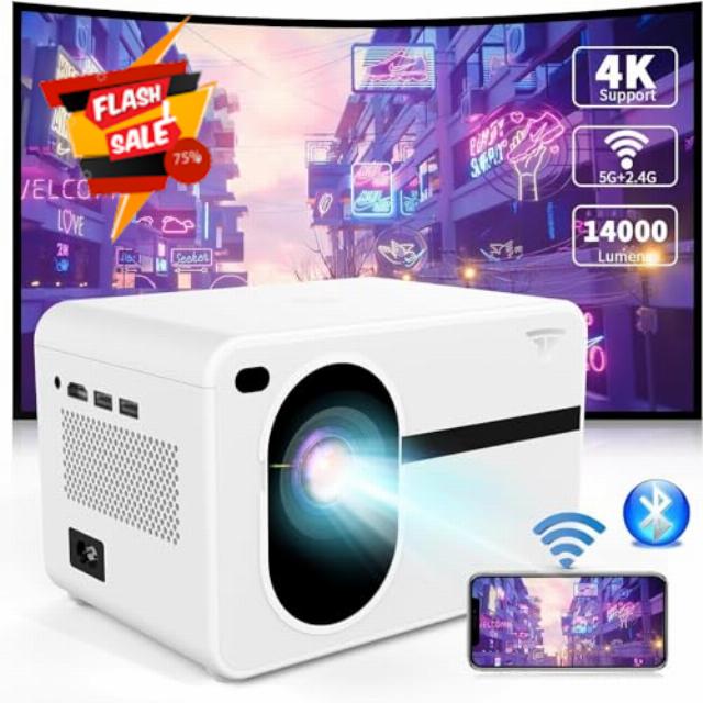 Mini Projector with Wifi and Bluetooth Native 1080P fhd