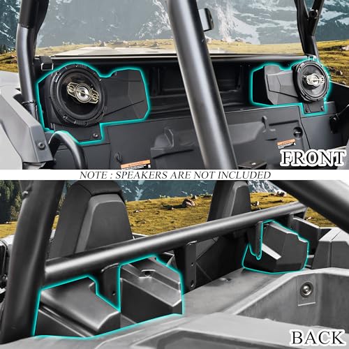 Support 6.5" Speakers Rear Seat Speaker Pods Mount Brackets Holders for Polaris RZR XP 1000/XP 4 1000 2024+ Accessories(2PCS)