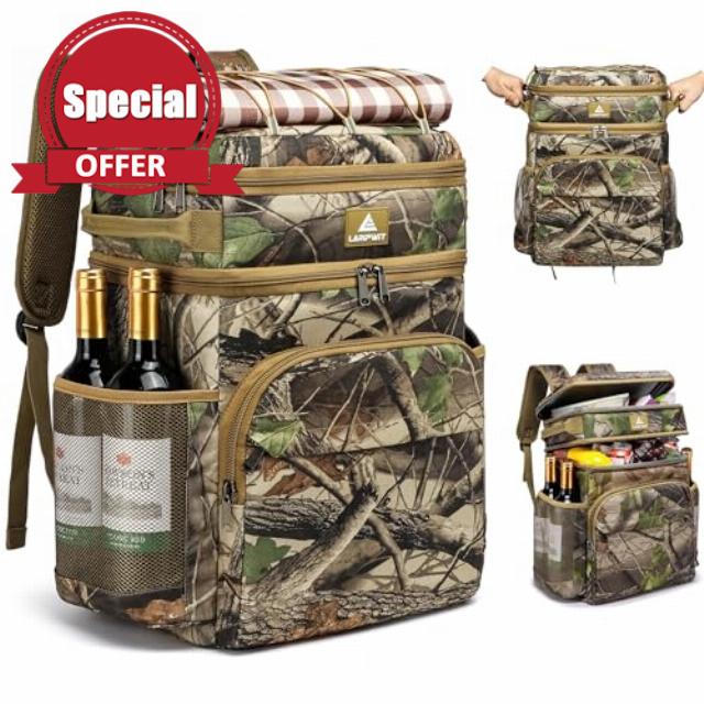 Laripwit Cooler Backpack 54 Cans Insulated Cool Bag Rucksack Leak-Proof Picnic Backpack for Men Women - Perfect Large Soft Cooler Rucksack for Travel