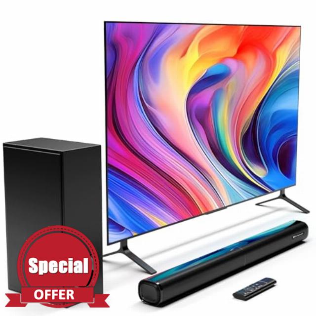 Nylavee Soundbar with Wired Subwoofer - 2.1ch Sound bar for Smart TV with Dolby Audio