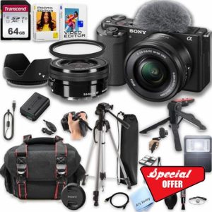 Sony ZV-E10 Mirrorless Camera with 16-50mm Lens + 64GB Memory