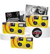 Disposable Camera Bundle with Novocolor APM401004 Single-Use Film Cameras with 27 Exposures x2 an...