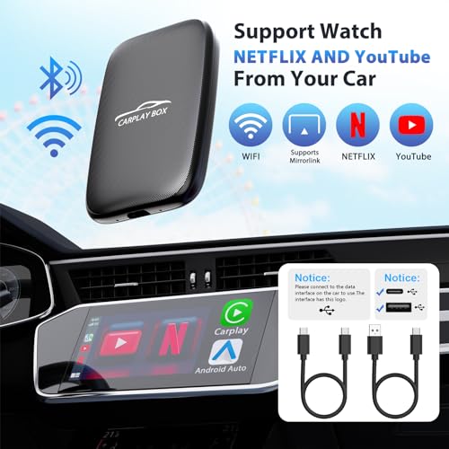 Apple Car Play Dongle with USB-A and USB-C Cables