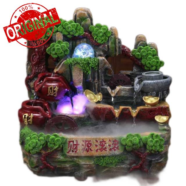 新款假山水喷泉工艺品养鱼鱼缸家居摆件 Pendant 风水轮聚宝盆开业招财礼品