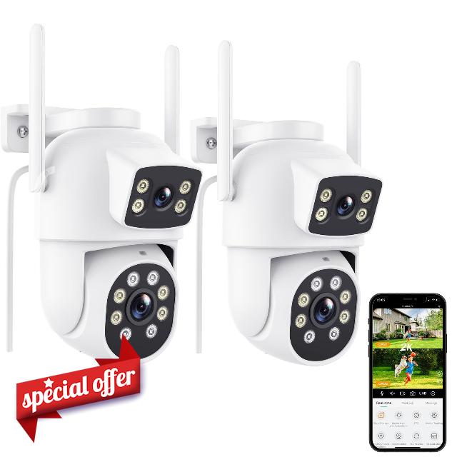 Reobiux Security Camera Outdoor with Dual Lens