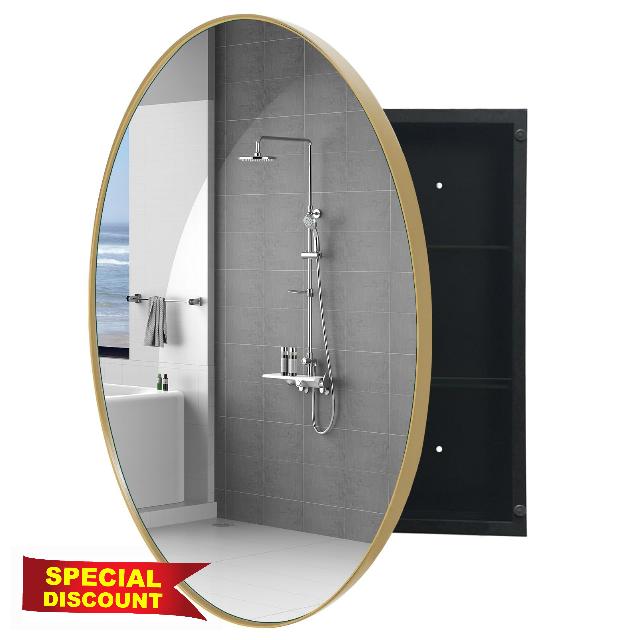 FOAMYKO 30 Inch x 30 Inch Round Medicine Cabinet