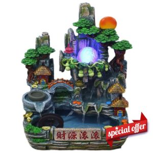 招财树脂工艺品假山流水喷泉摆件 Pendant 财源滚滚风水家居装饰开业礼713