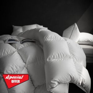 Hungarian Goose Down Comforter Oversized King Size - 850 Fill Power Medium Warmth for All Season Duvet Insert - Light Weight