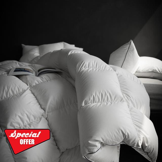 Hungarian Goose Down Comforter Oversized King Size - 850 Fill Power Medium Warmth for All Season Duvet Insert - Light Weight