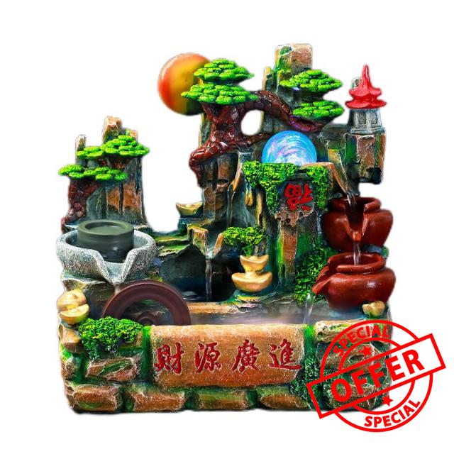 假山流水喷泉客厅水幕墙酒店屏风隔断招财装饰品景观落地摆件 Pendant 312