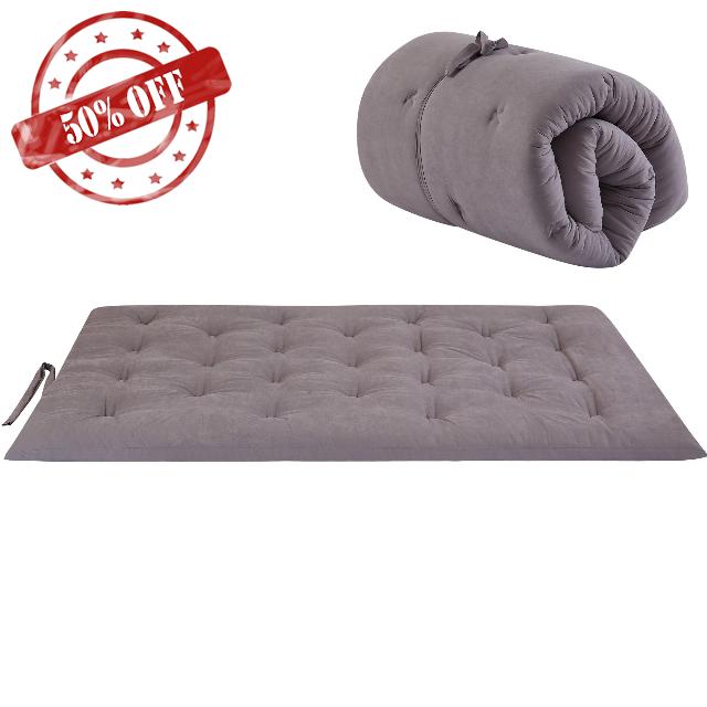 Futon Mattress Japanese Floor Mattress Folding Roll Up Bed Topper Mat for Guest